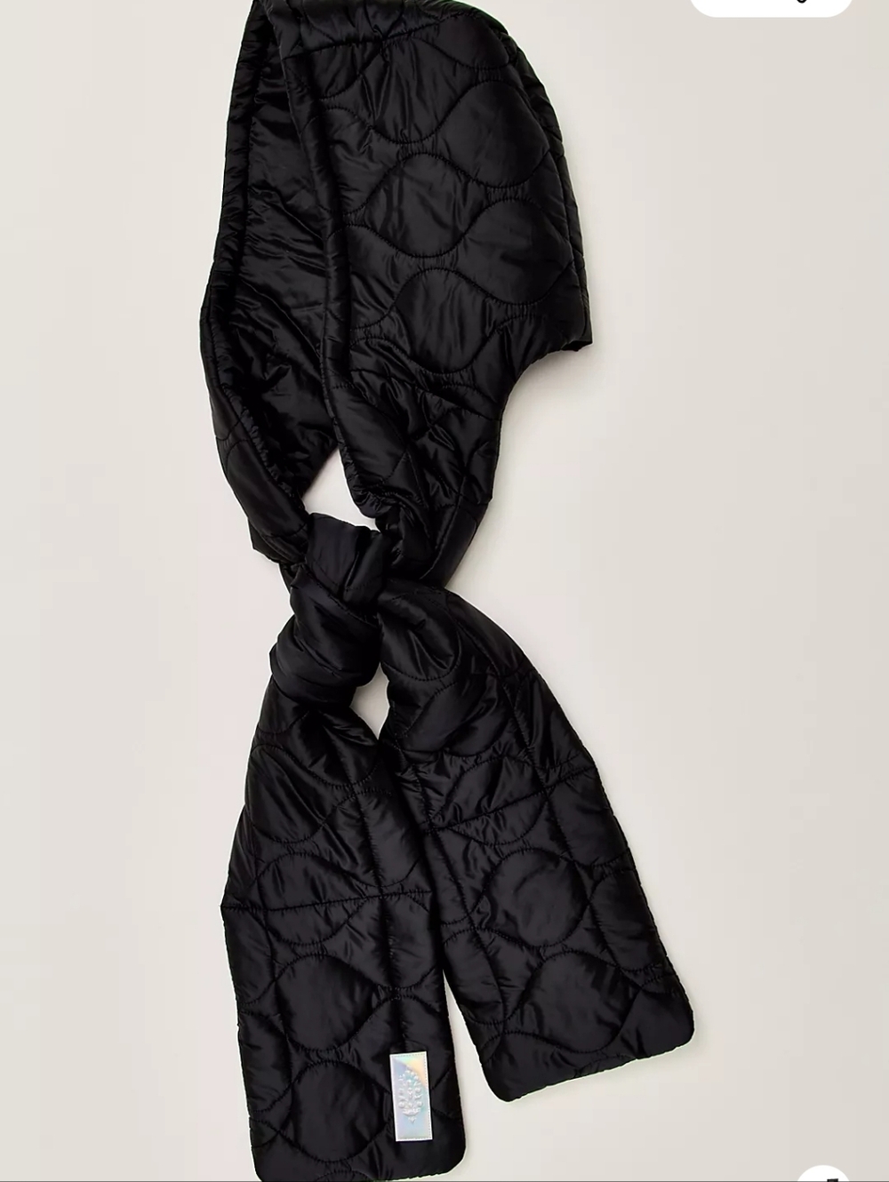Free People Black Quilted Hooded Scarf